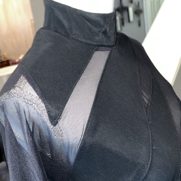 Carabella Head Turning Black Cocktail Dress. Extremely unique  Sheer top. S - Picture 8 of 15